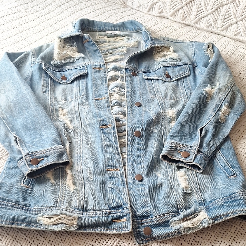 Fashion Nova Blue Denim Jacket Size S